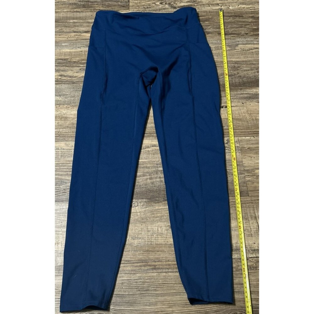 Nova Sport Active Women's Leggings High Waisted Blue Yoga Pants With Pockets L